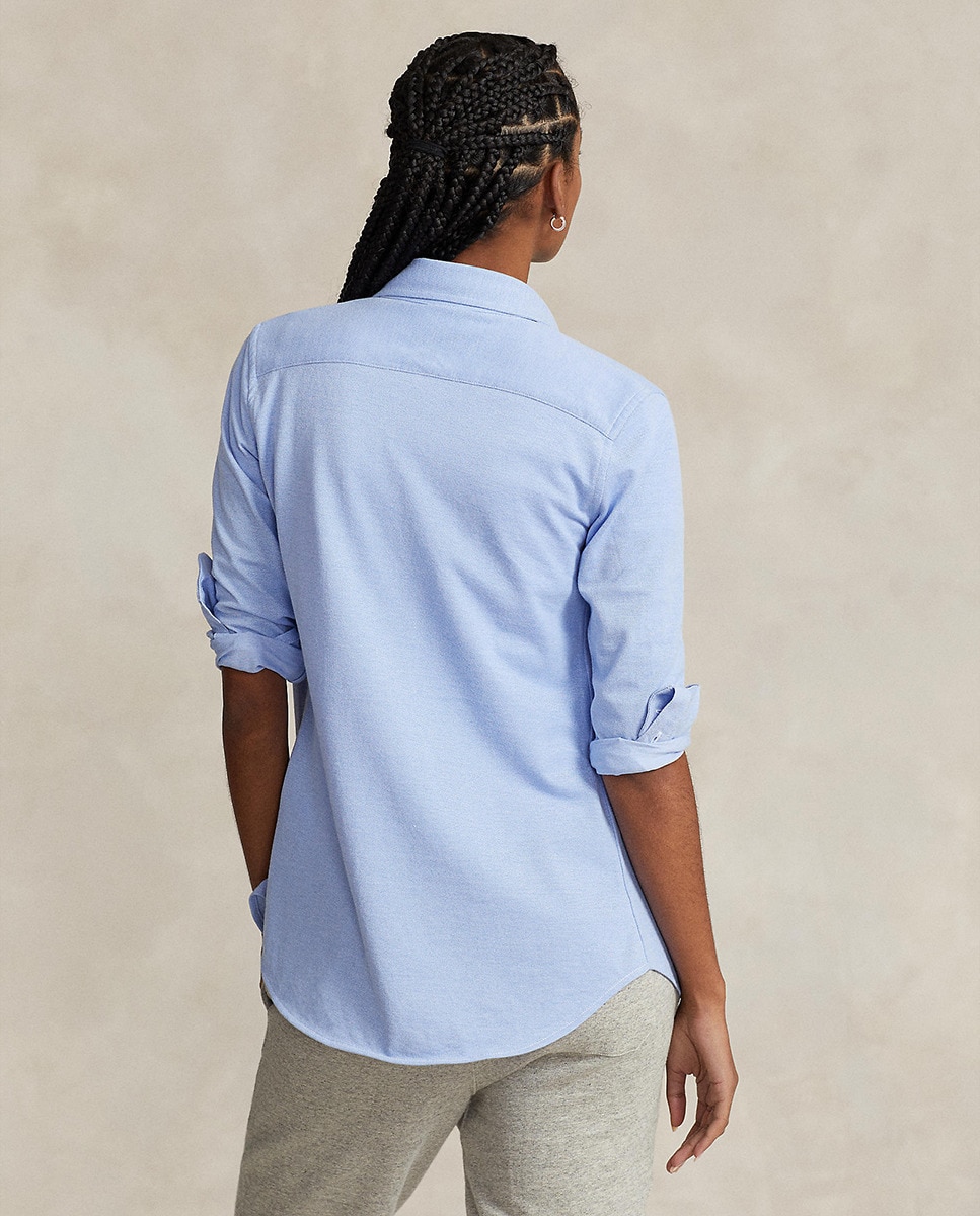 Camisa Básica com Logótipo Azul-3