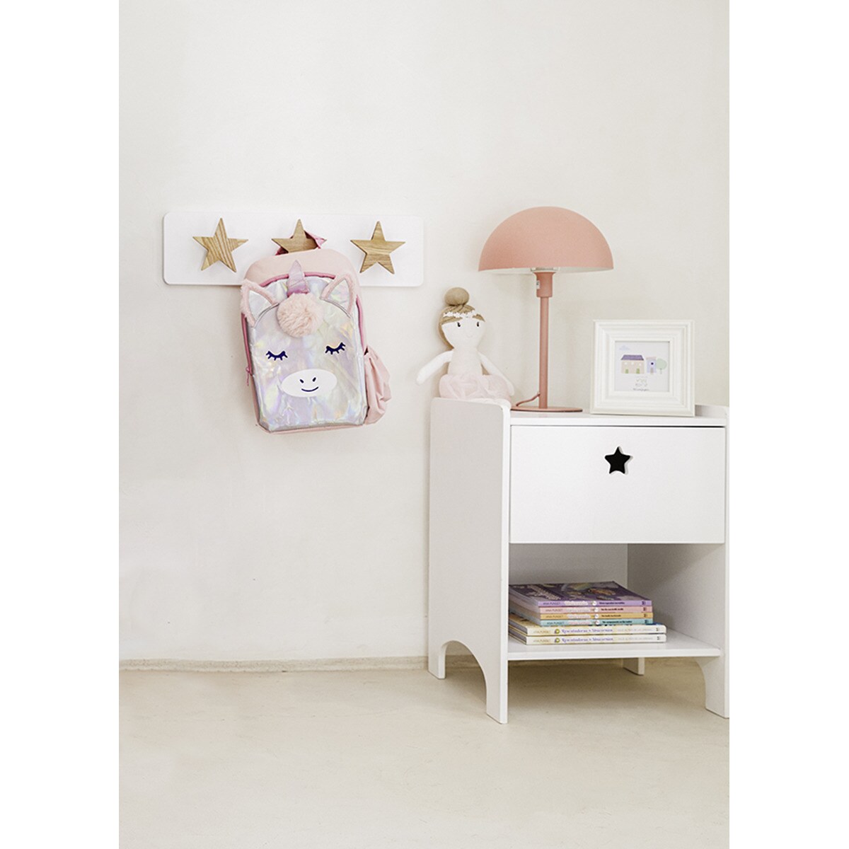 Mesa de Cabeceira Estrela Mini Home Branco-7