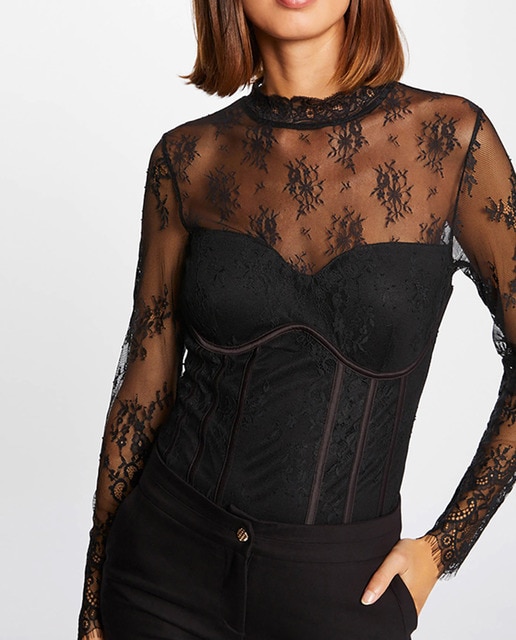 Imagen 0 de Body manga larga con encaje