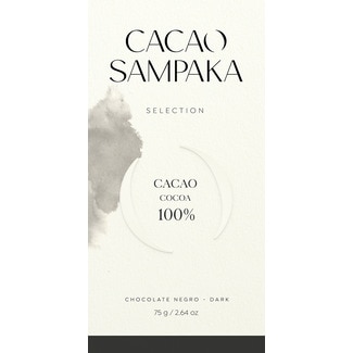 Chocolate Preto 100% Cacau tablete 75 g - Cacao Sampaka