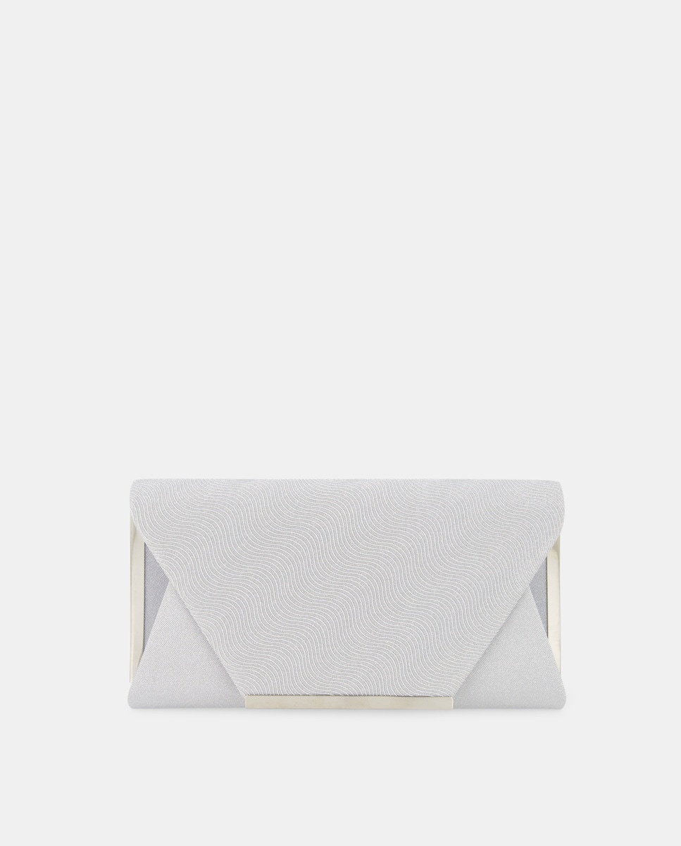 Mala Clutch de Festa com Glitter - Prateado Prata-1
