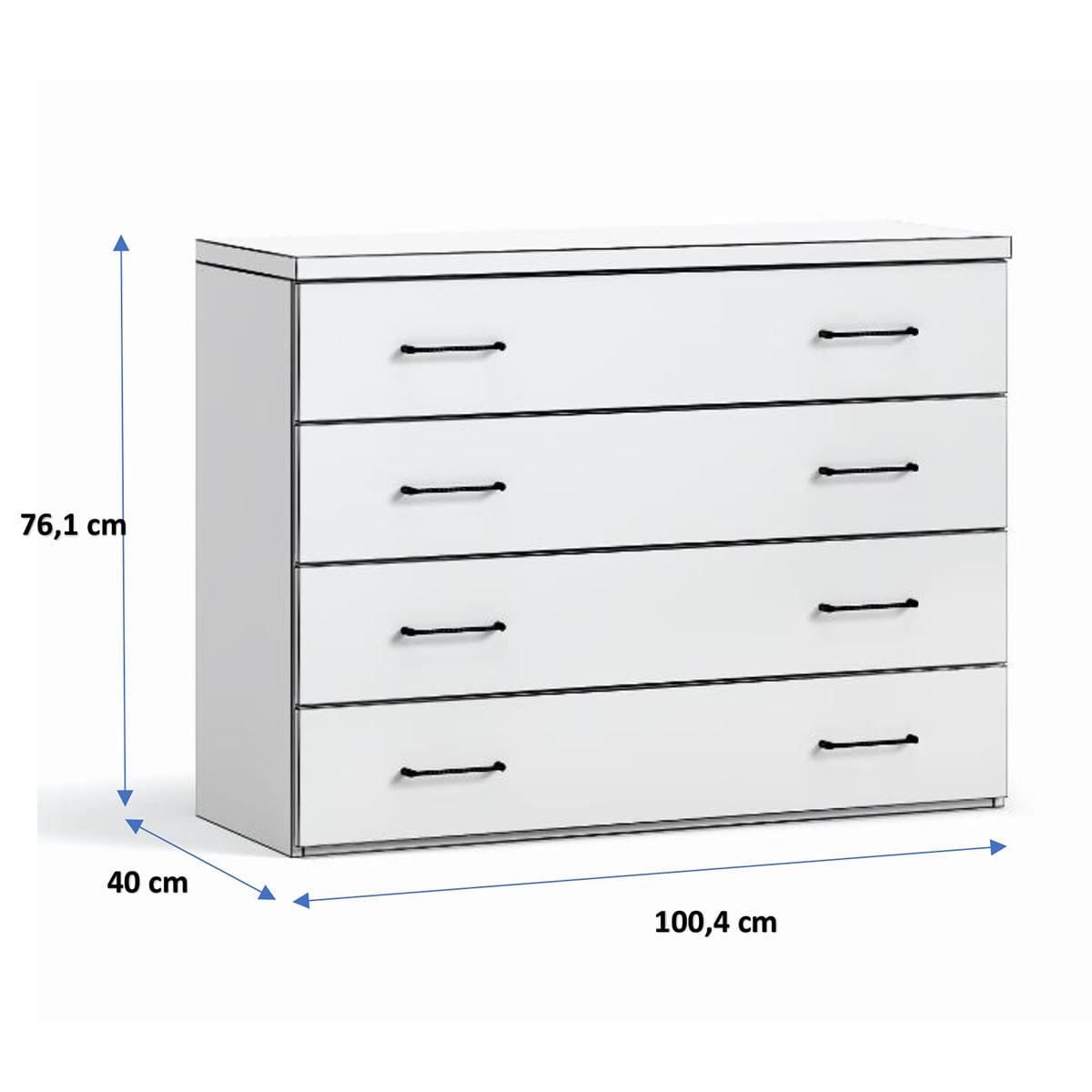 Cómoda com 4 Gavetas Noel Pedra - Giz-2