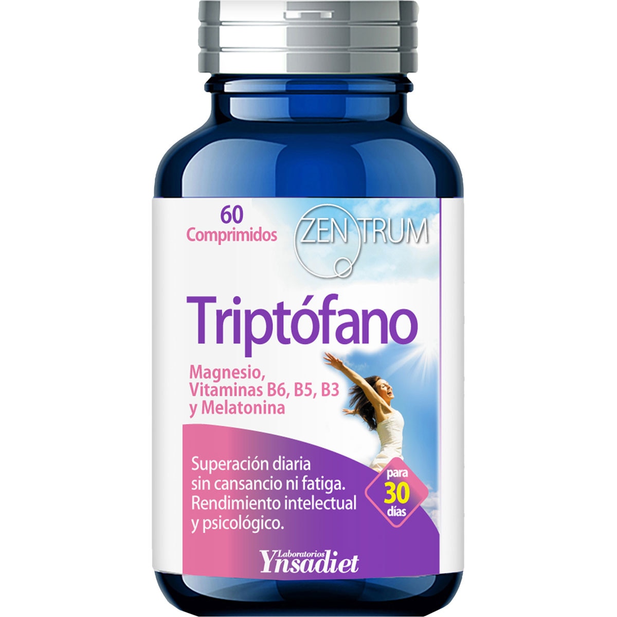 Zentrum triptófano con magnesio vitaminas y melatonina 60 comprimidos bote 50 g