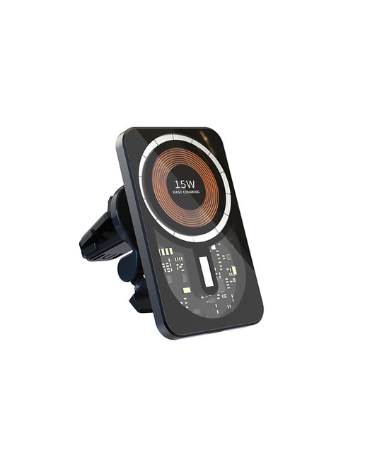 Imagen 0 de Dam Cargador de coche inalámbrico Magsafe, con pinza para toma de aire, 15W