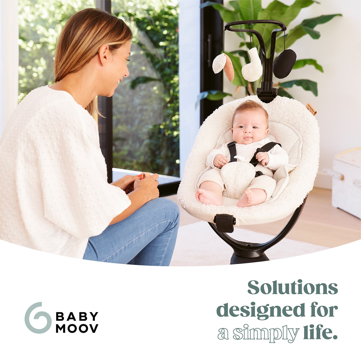 Baloiço Motorizado e Controlável à Distância Swoon Evolution Curl White x Babyatoutprix Azul-8