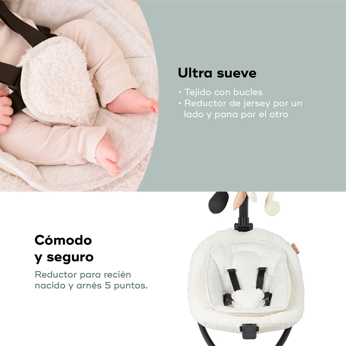 Baloiço Motorizado e Controlável à Distância Swoon Evolution Curl White x Babyatoutprix Azul-5