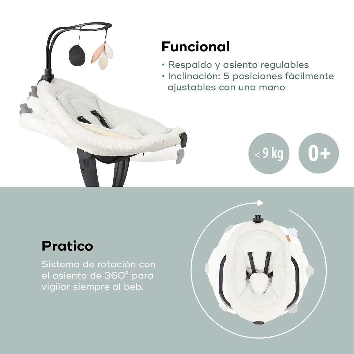 Baloiço Motorizado e Controlável à Distância Swoon Evolution Curl White x Babyatoutprix Azul-4