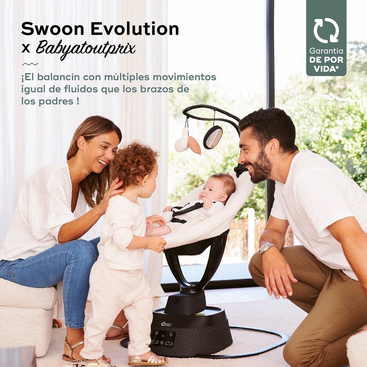 Baloiço Motorizado e Controlável à Distância Swoon Evolution Curl White x Babyatoutprix Azul-2