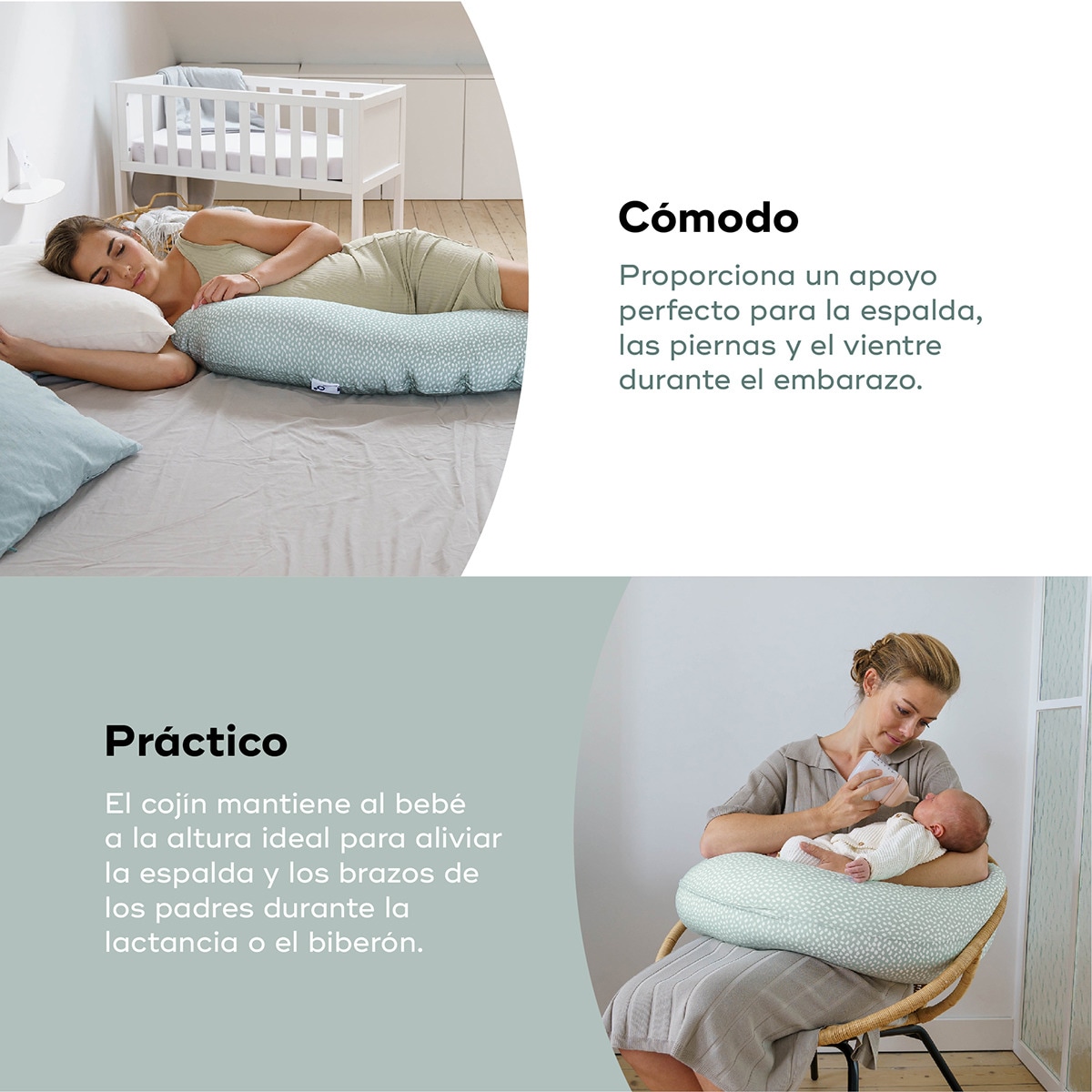 Cojín Lactancia Bebe Cojín De Lactancia Doomoo Buddy Silver Dots