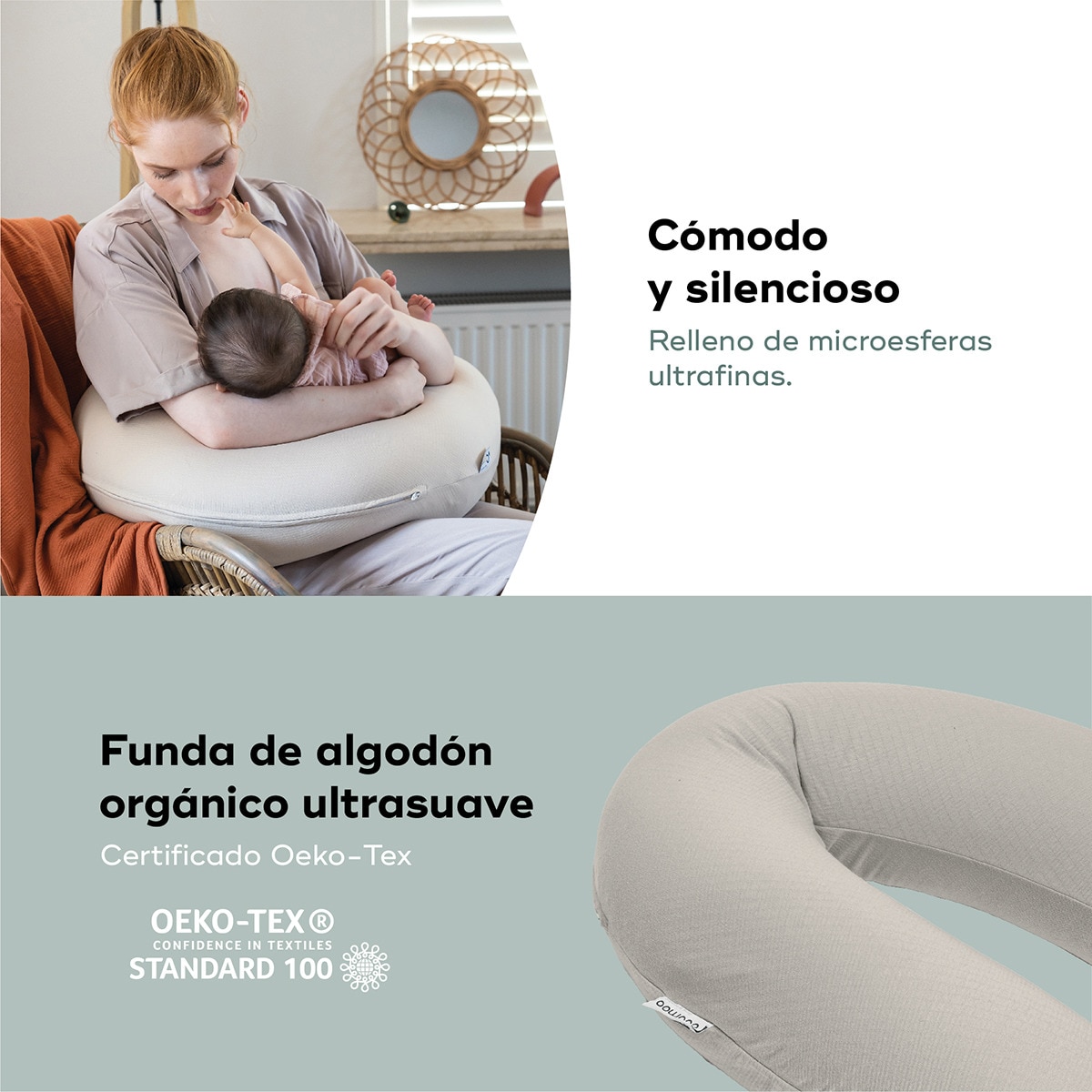 Almofada de Amamentação Doomoo Buddy Bege Serra-5