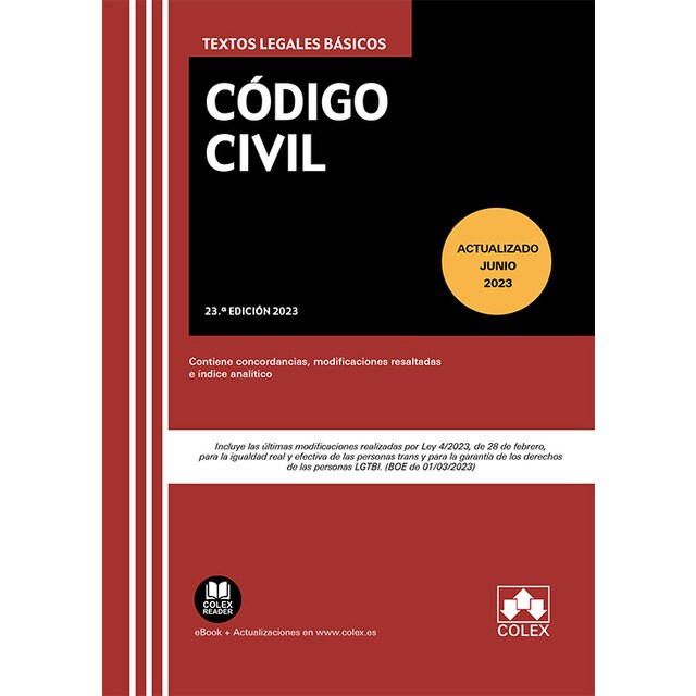 Imagem 0 de Código Civil: Texto legal básico con concordancias, modificaciones resaltadas en color e índice analítico