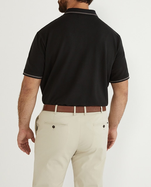 Imagen 0 de Polo de hombre negro de manga corta tallas grandes
