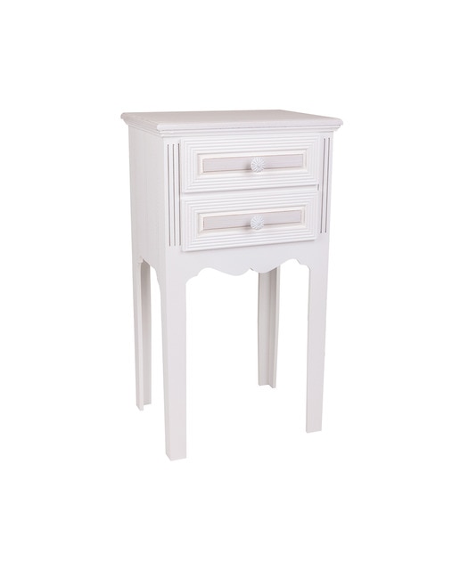 Imagen 0 de Mesita de madera de 2 cajones blanco