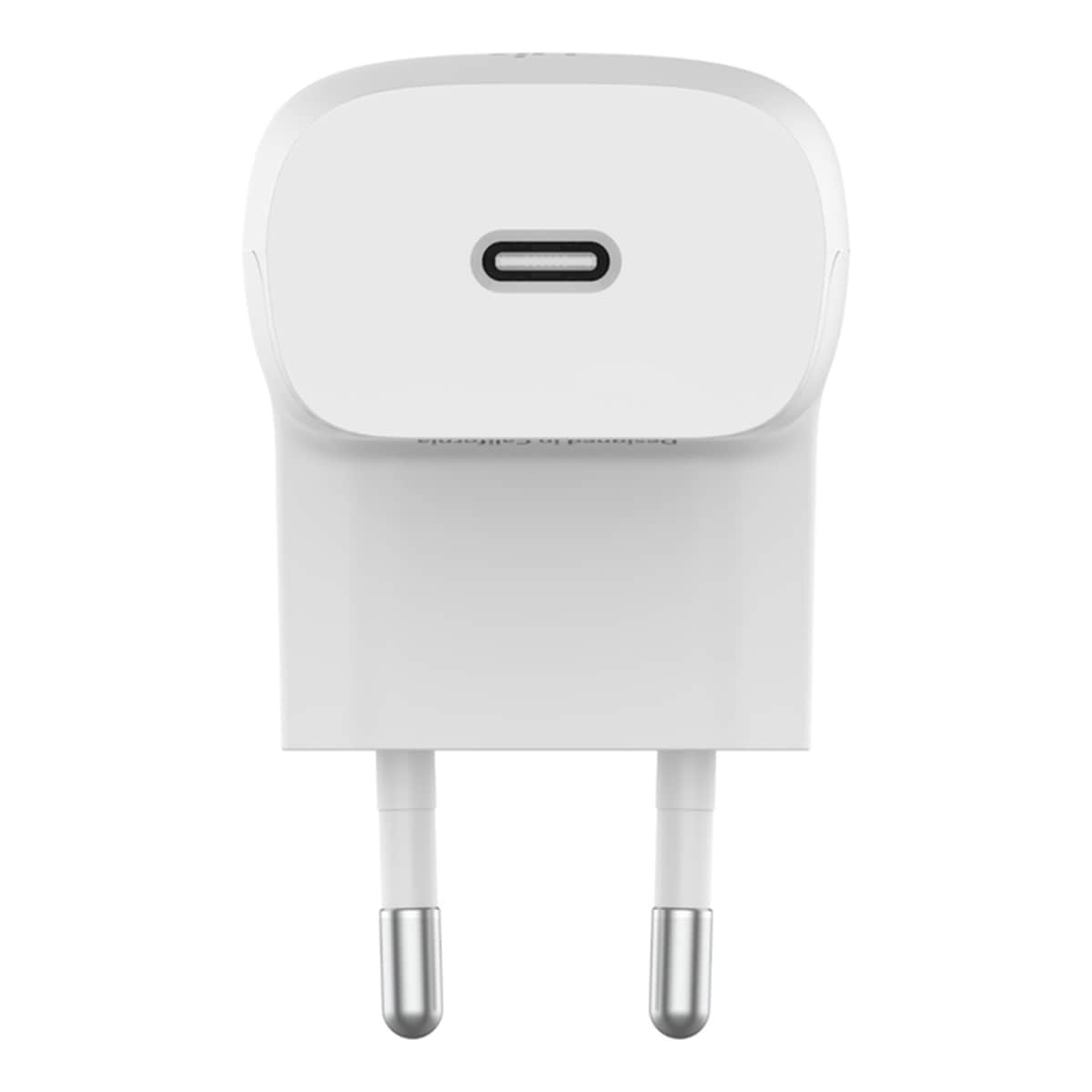 Cargador de pared USB-C Belkin 20 W + cable USB-C con conector Lightning Blanco-1