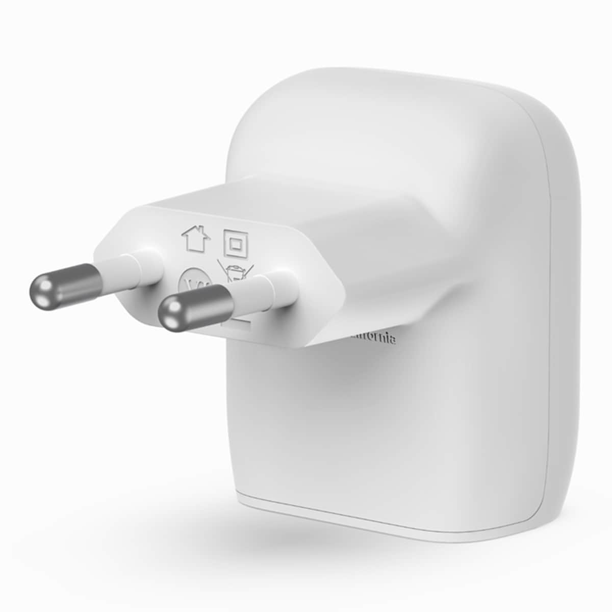 Cargador de pared USB-C Belkin 20 W + cable USB-C con conector Lightning Blanco-2