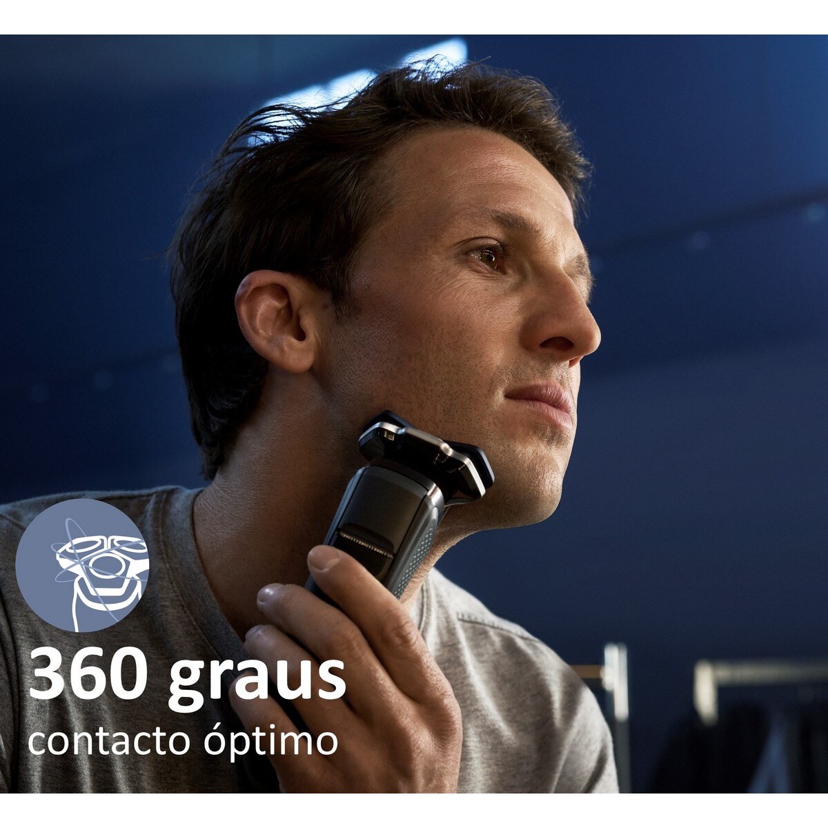 Máquina de Barbear Philips Serie 7000 S7886/35 Uso Seco e Molhado com Suporte de Garga e Bolsa e Autonomia 60 Minutos 7