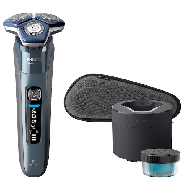Imagem 0 de Máquina de Barbear Philips Serie 7000 Uso Seco ou Molhado com Base de Limpeza