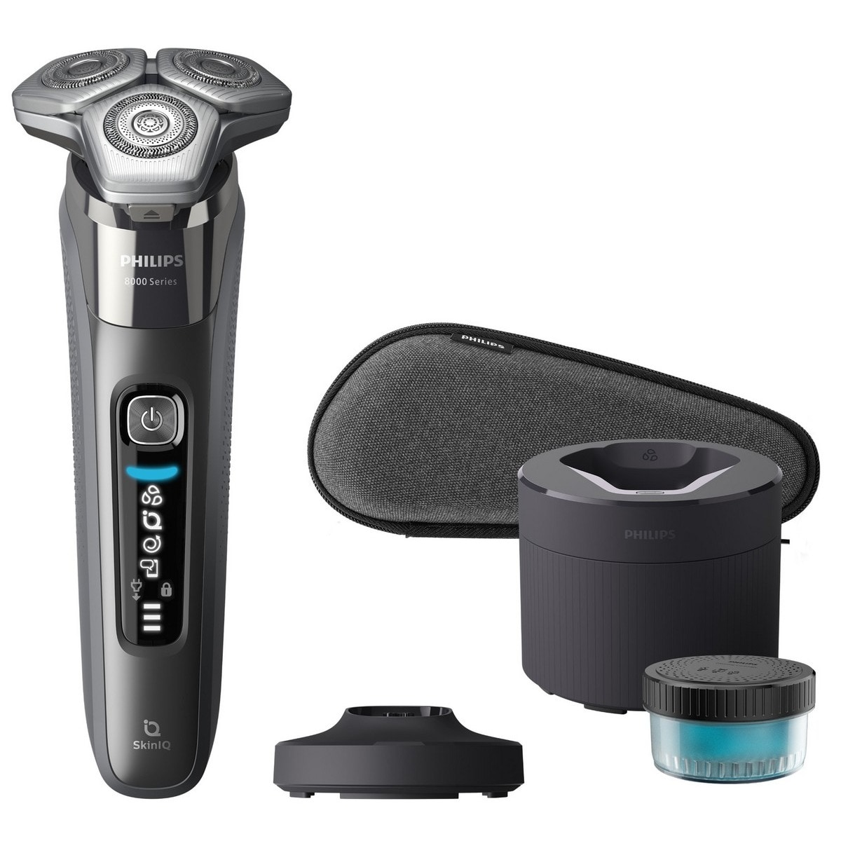 Máquina de Barbear Philips Série 8000 S8697/55 Uso a Seco ou Húmido, com Suporte de Limpeza, Base de Carga e Tampa e Autonomia de 50 min 1