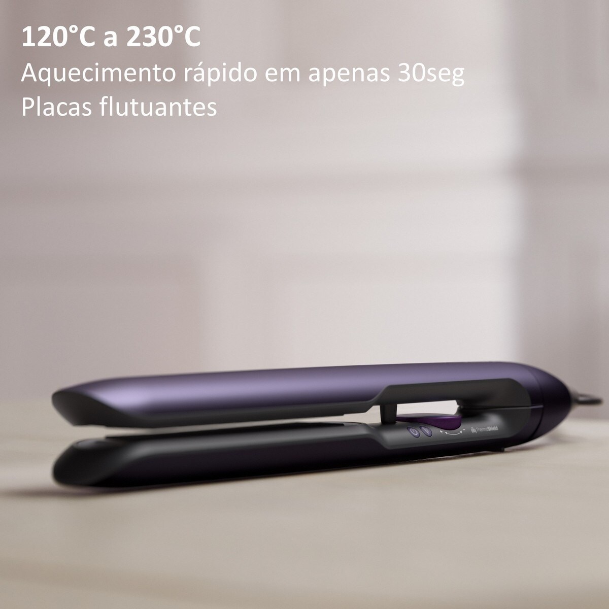 Alisador de Cabelo Philips BHS752/00 - Indicador de Temperatura, Ponta Fria, com Bolsa Resistente ao Calor, 12 Ajustes Temperatura e 110-240 V - Roxo Púrpura-6
