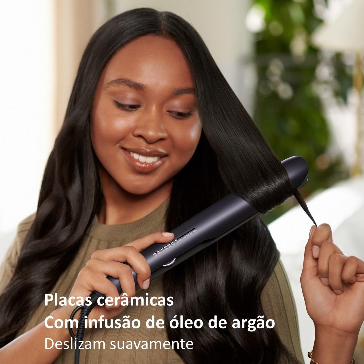 Alisador de Cabelo Philips BHS752/00 - Indicador de Temperatura, Ponta Fria, com Bolsa Resistente ao Calor, 12 Ajustes Temperatura e 110-240 V - Roxo Púrpura-5