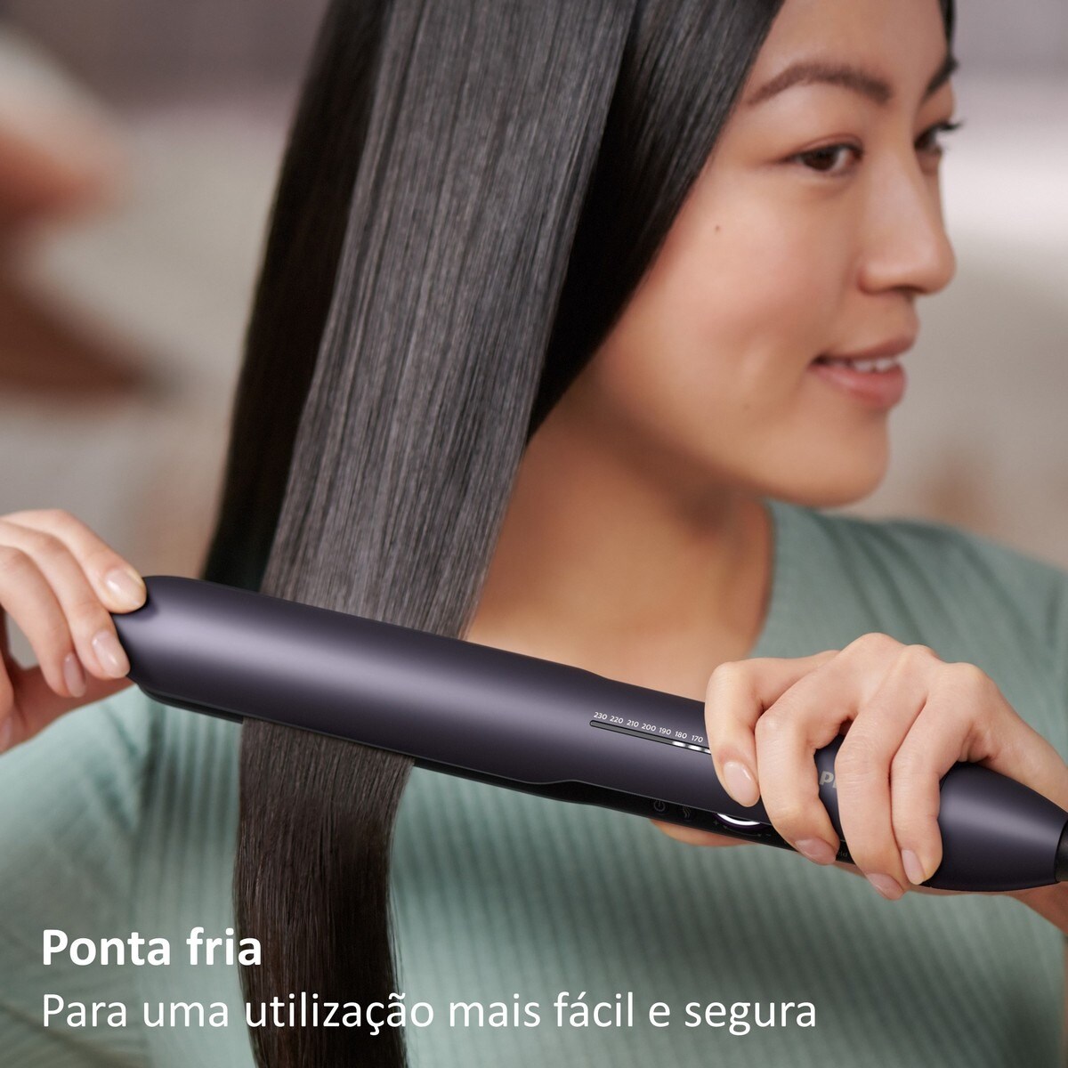 Alisador de Cabelo Philips BHS752/00 - Indicador de Temperatura, Ponta Fria, com Bolsa Resistente ao Calor, 12 Ajustes Temperatura e 110-240 V - Roxo Púrpura-4