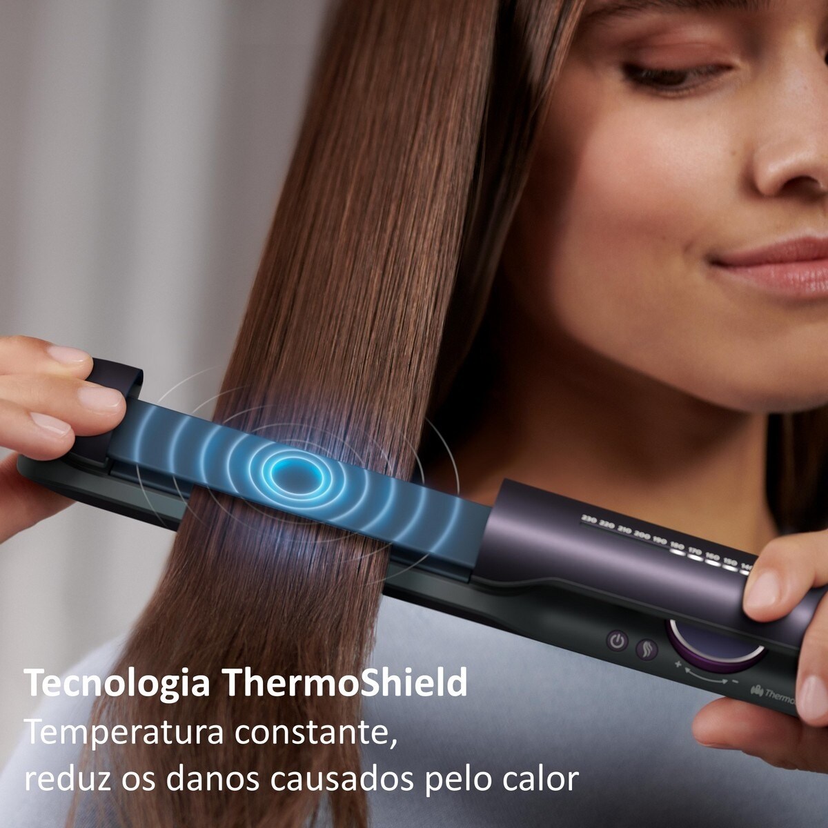 Alisador de Cabelo Philips BHS752/00 - Indicador de Temperatura, Ponta Fria, com Bolsa Resistente ao Calor, 12 Ajustes Temperatura e 110-240 V - Roxo Púrpura-2