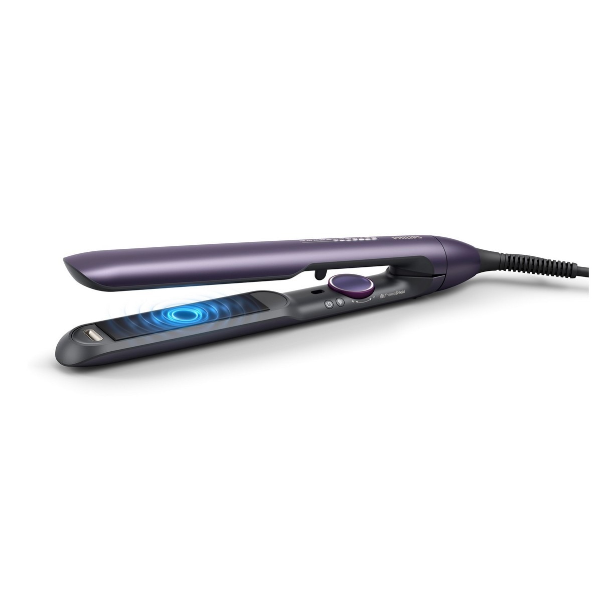 Alisador de Cabelo Philips BHS752/00 - Indicador de Temperatura, Ponta Fria, com Bolsa Resistente ao Calor, 12 Ajustes Temperatura e 110-240 V - Roxo Púrpura-1
