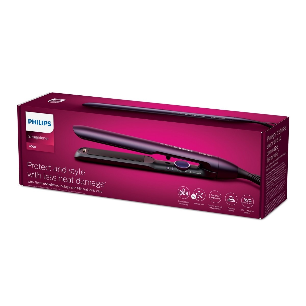 Alisador de Cabelo Philips BHS752/00 - Indicador de Temperatura, Ponta Fria, com Bolsa Resistente ao Calor, 12 Ajustes Temperatura e 110-240 V - Roxo Púrpura-9