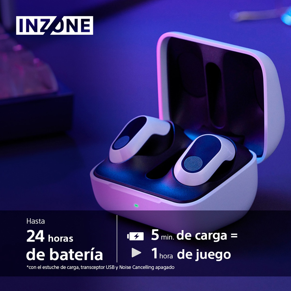 Sony InZone Buds Auriculares Inalámbricos Gaming Cancelación de ruido Blanco-5