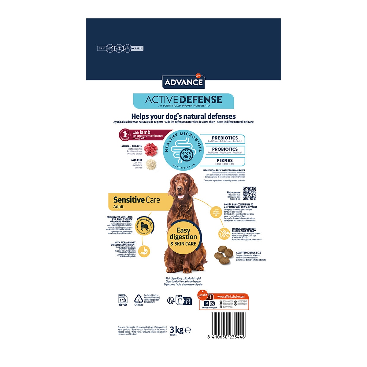 Pienso para perros adultos Advance Sensitive cordero y arroz 4