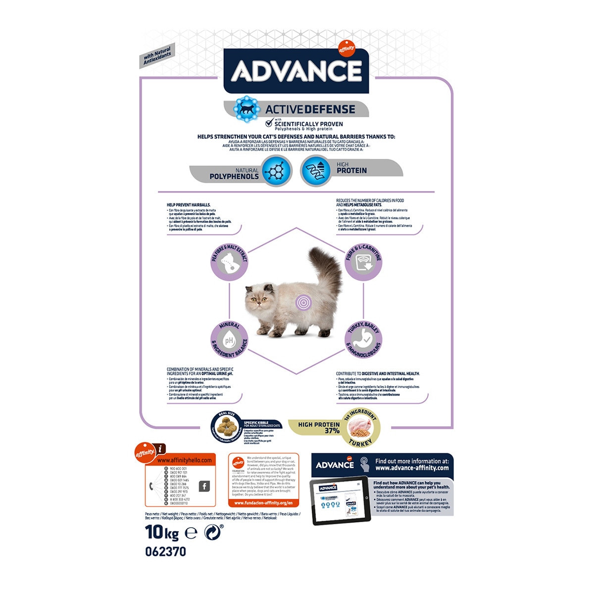 Pienso para gatos esterilizados Advance Sterilized Hairball pavo 4