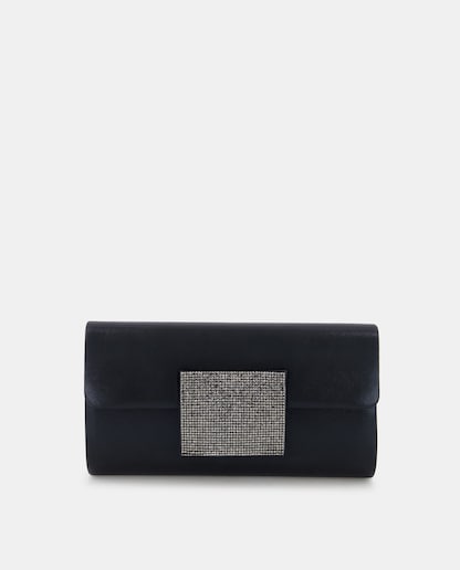 Imagem 0 de Carteira de Mão de Festa Metalizada com Detalhe de Strass - Dourado