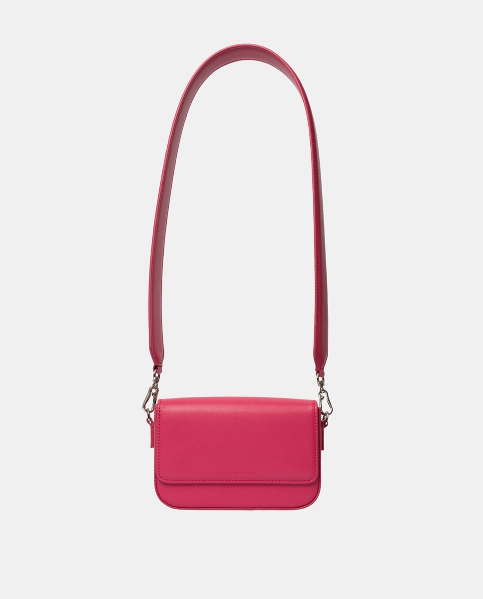 Mala a Tiracolo Mini Pantone com Aba - Fúcsia Fúcsia-1