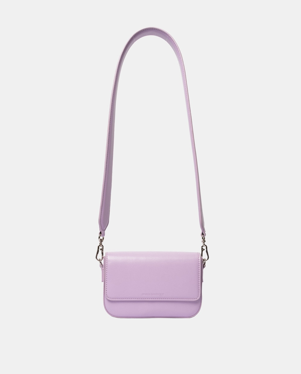 Mala a Tiracolo Mini Pantone com Aba - Lilás Lilás-1