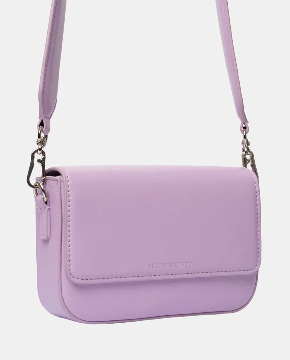 Mala a Tiracolo Mini Pantone com Aba - Lilás Lilás-3