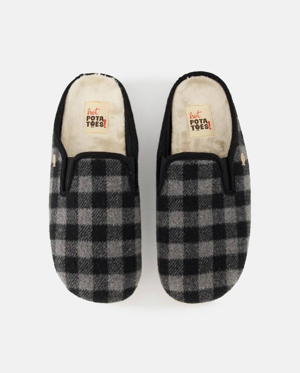 Javer Lana Zapatillas Casa Hombre Clasicas Men's Checkered