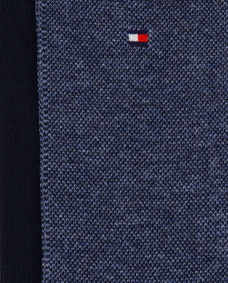 Pack de 2 Pares de Meias de Olho-de-Perdiz às Riscas Azul-índigo-3