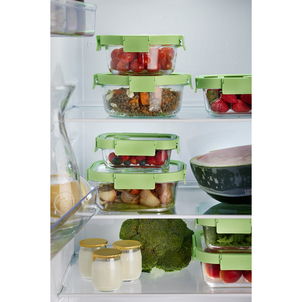 Hermético de vidrio rectangular Storage&Preservation Lékué Verde-5