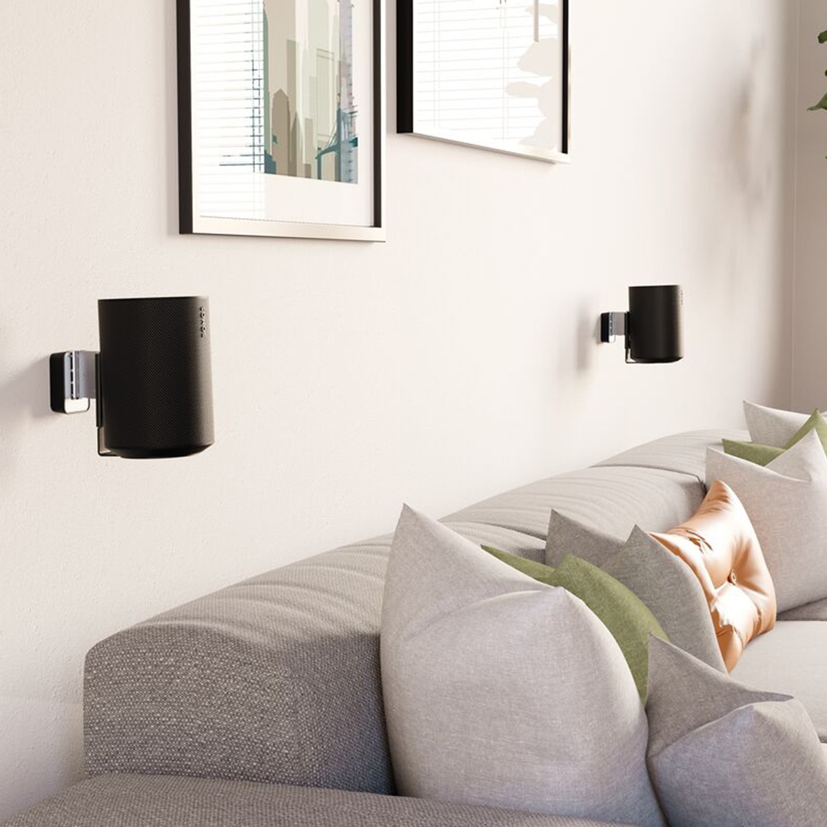 Soporte de pared Vogel's SWM 4111B para altavoz Sonos Era 100 Negro Negro-6