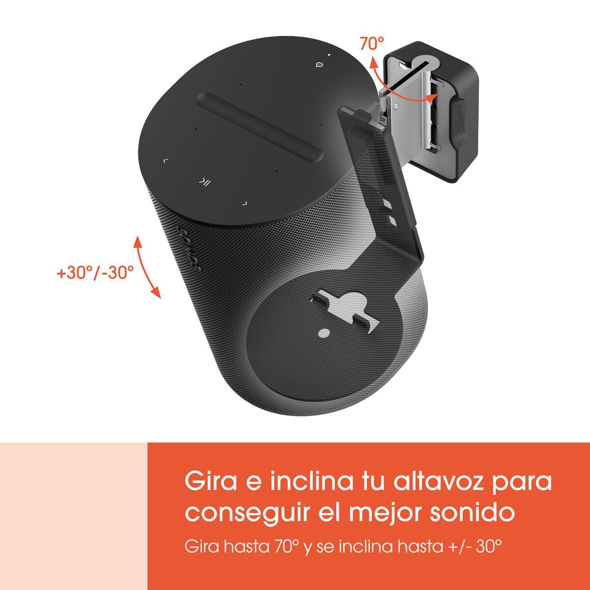 Soporte de pared Vogel's SWM 4111B para altavoz Sonos Era 100 Negro Negro-8
