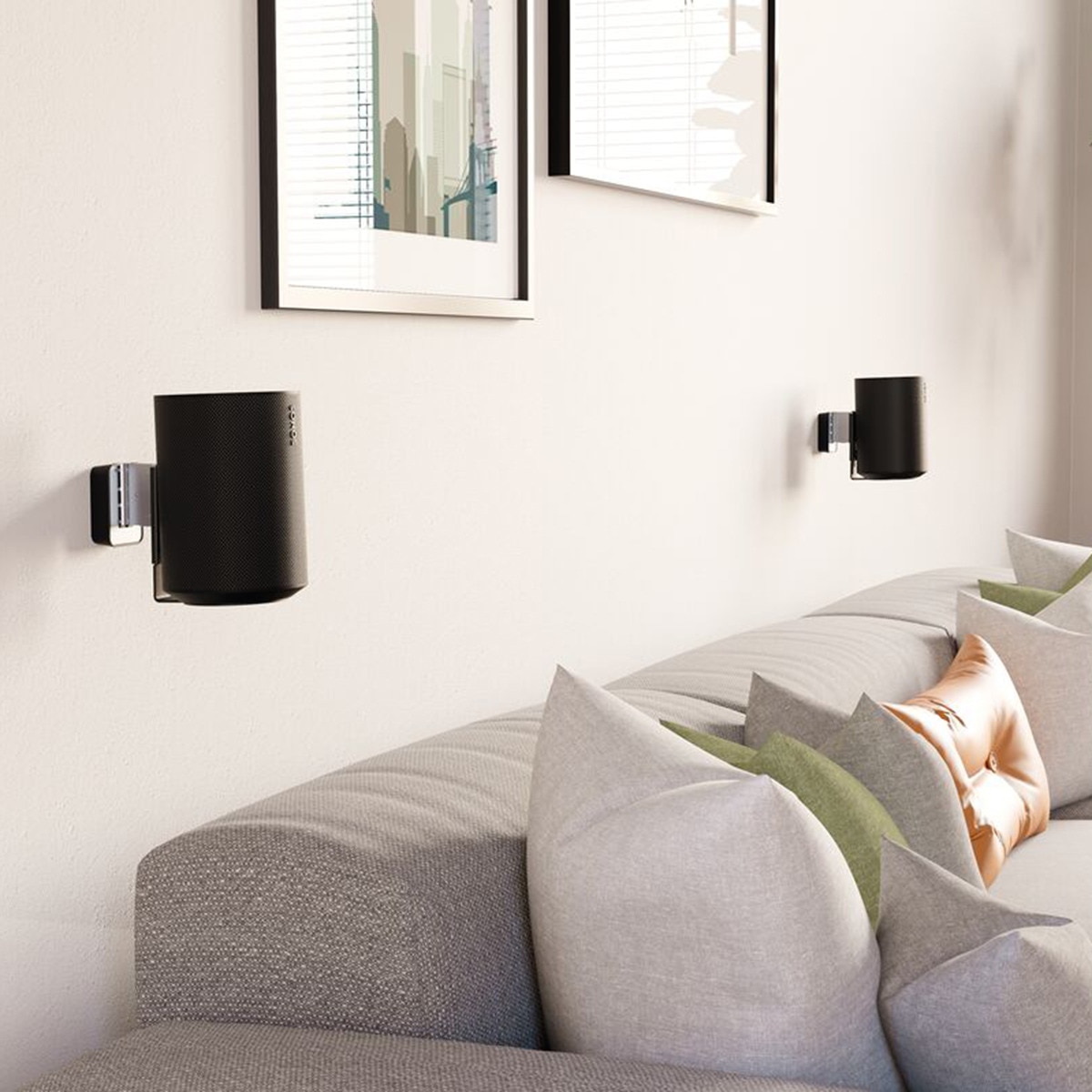 Soporte de pared Vogel's SWM 4111W para altavoz Sonos Era 100 Blanco Blanco-6