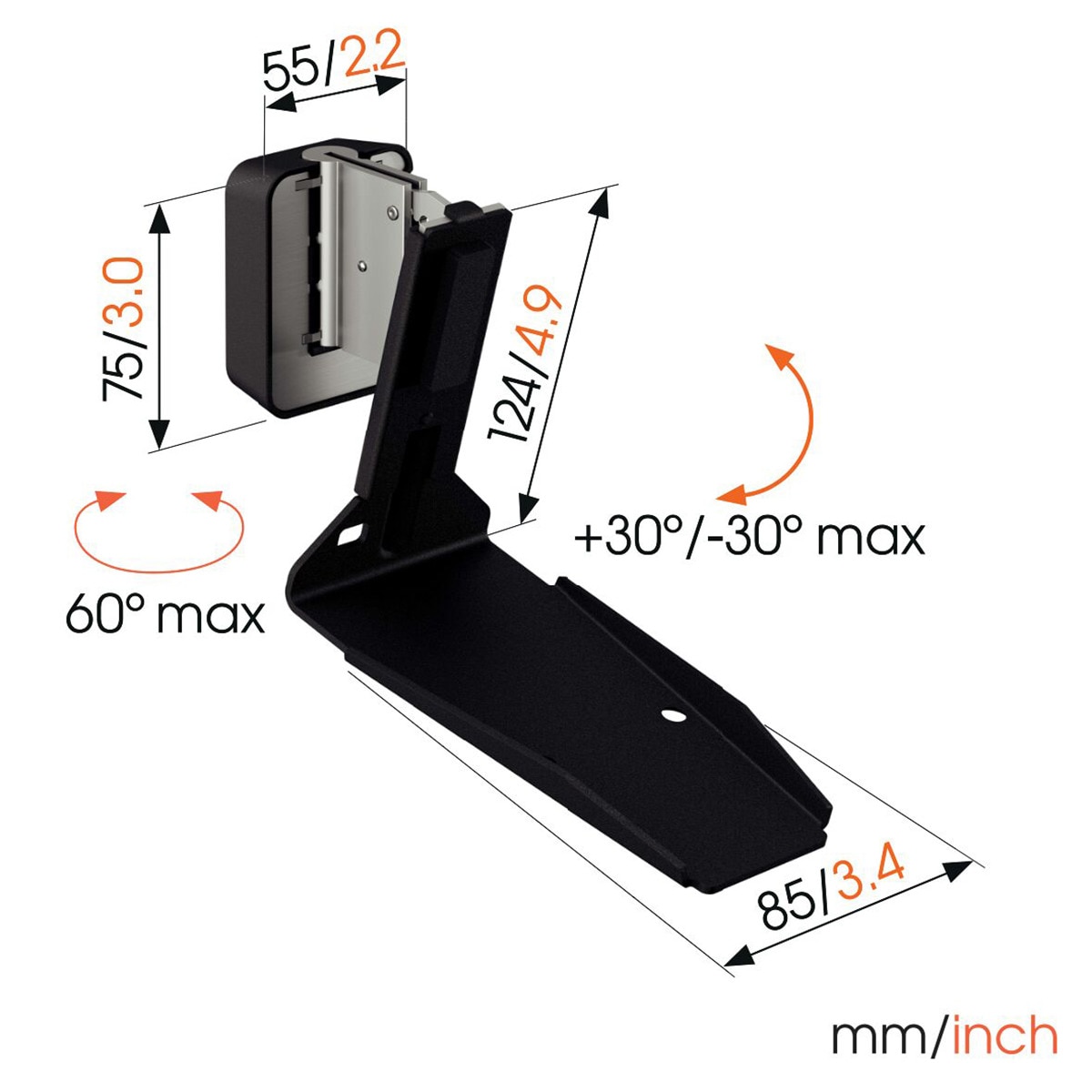 Soporte de pared Vogel's SWM 4131B para altavoz Sonos Era 300 Negro Negro-2