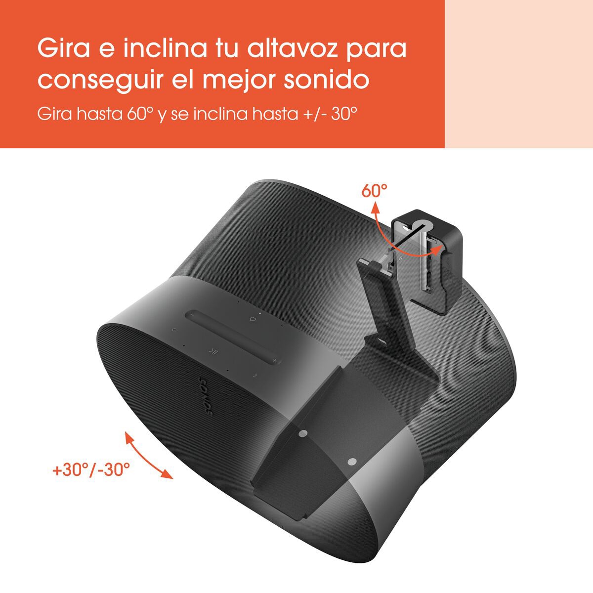 Soporte de pared Vogel's SWM 4131B para altavoz Sonos Era 300 Negro Negro-5