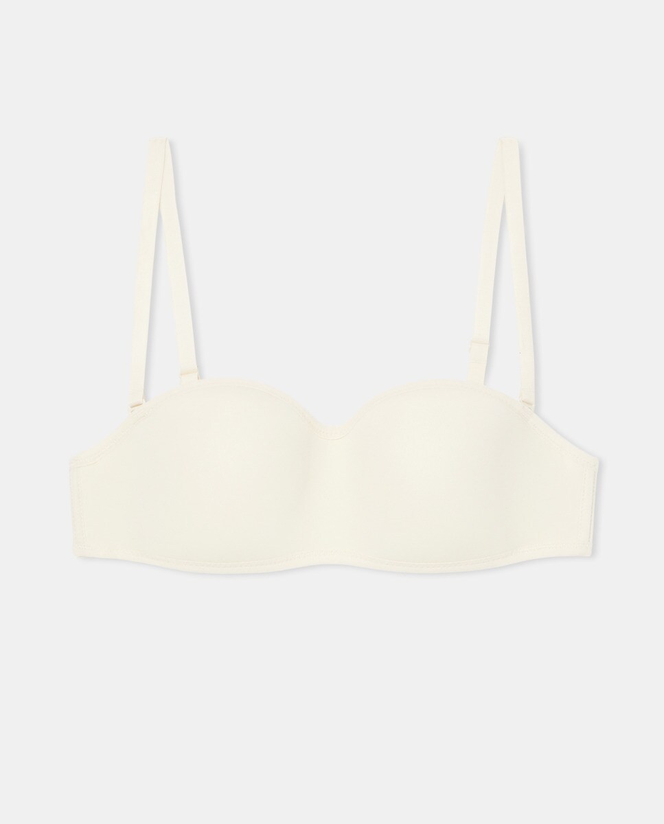 Sujetador preformado bandeau Crema-4
