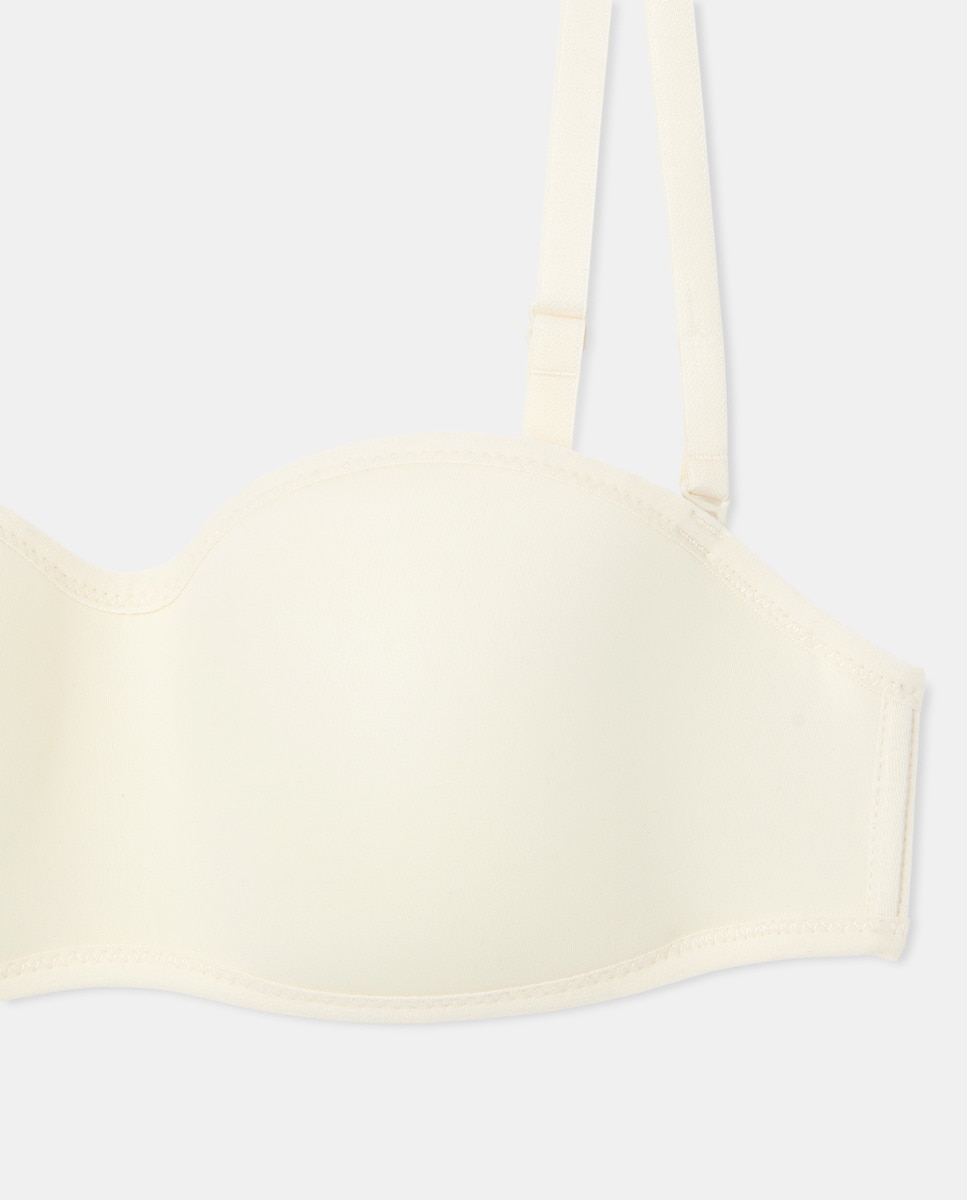 Sujetador preformado bandeau Crema-5