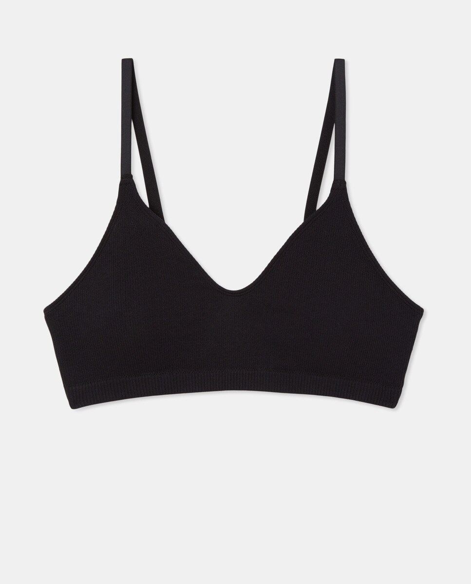Sujetador canalé liso Negro-3
