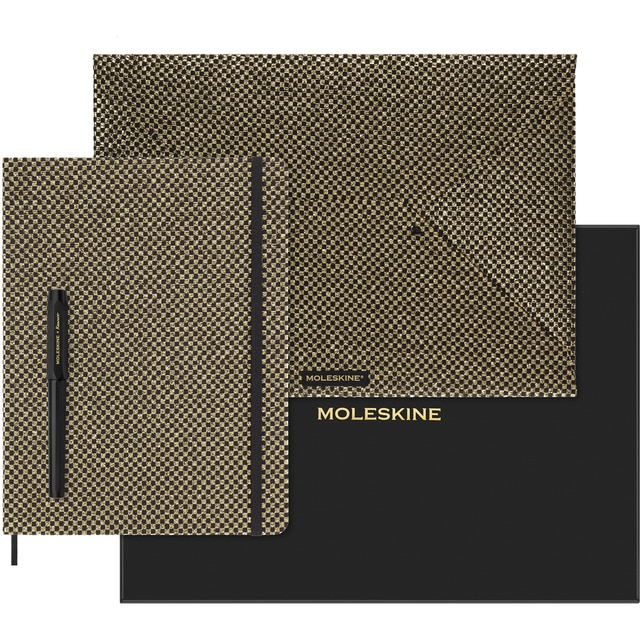 Imagen 0 de Estuche coleccionista Shine con un cuaderno sobre portadocumentos y pluma estilográfica Kaweco Moleskine en negro