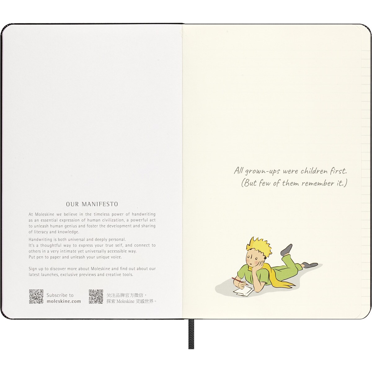 Cuaderno Moleskine Edición Limitada El Principito - Tapa Dura, Rayado, 13x21 Cm, 192 Páginas, Color Azul