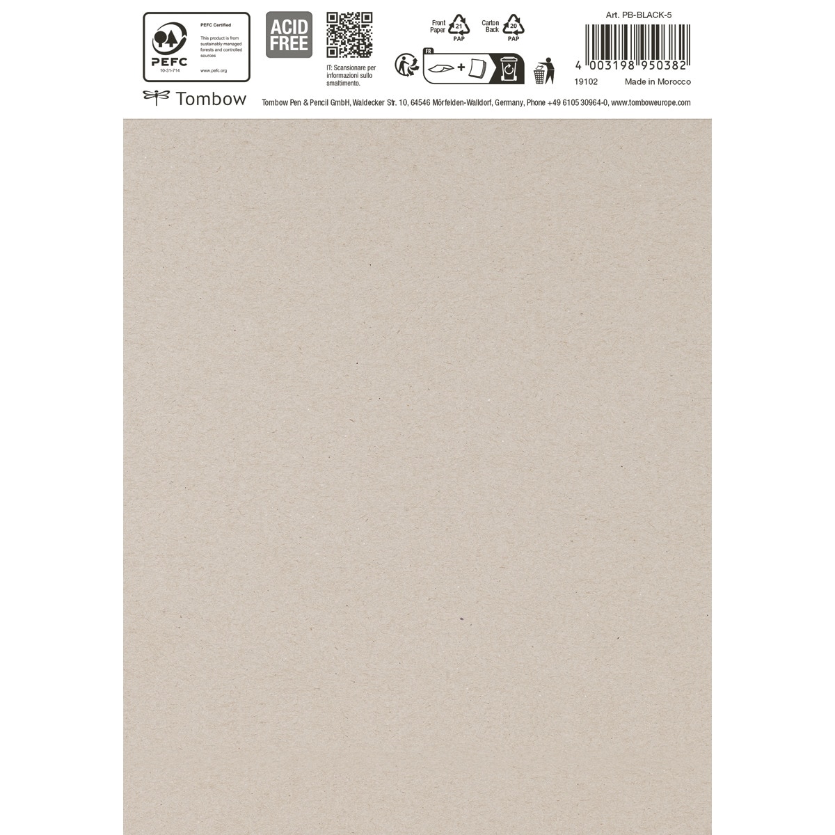Pack 15 hojas papel de dibujo A5 Tombow negro Negro-2