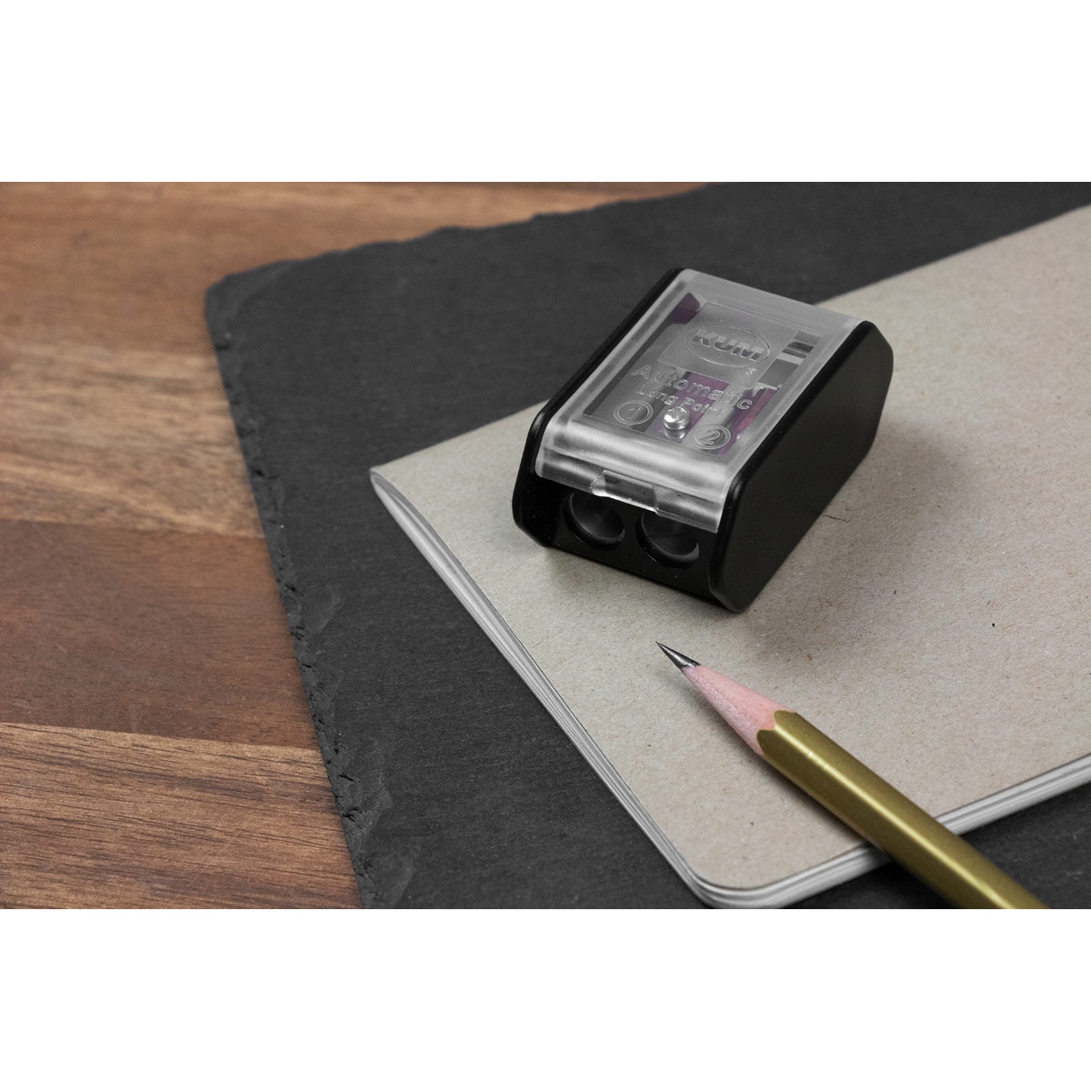 Sacapuntas de arte automatic AS 3 long point Kum negro 2